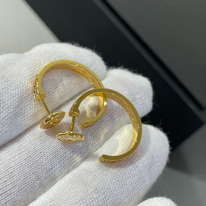 [Echo Fine ]LOVE DIAMOND GOLD HOOP EARRINGS