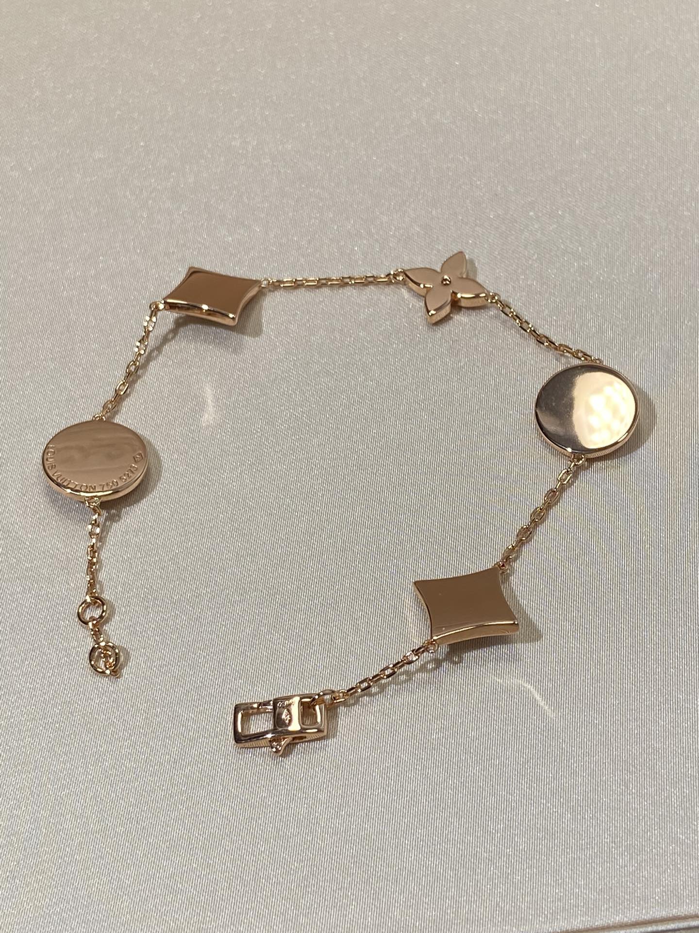 [Echo Fine ]STAR AND SUN 5 MOTIF MOP PINK GOLD BRACELET