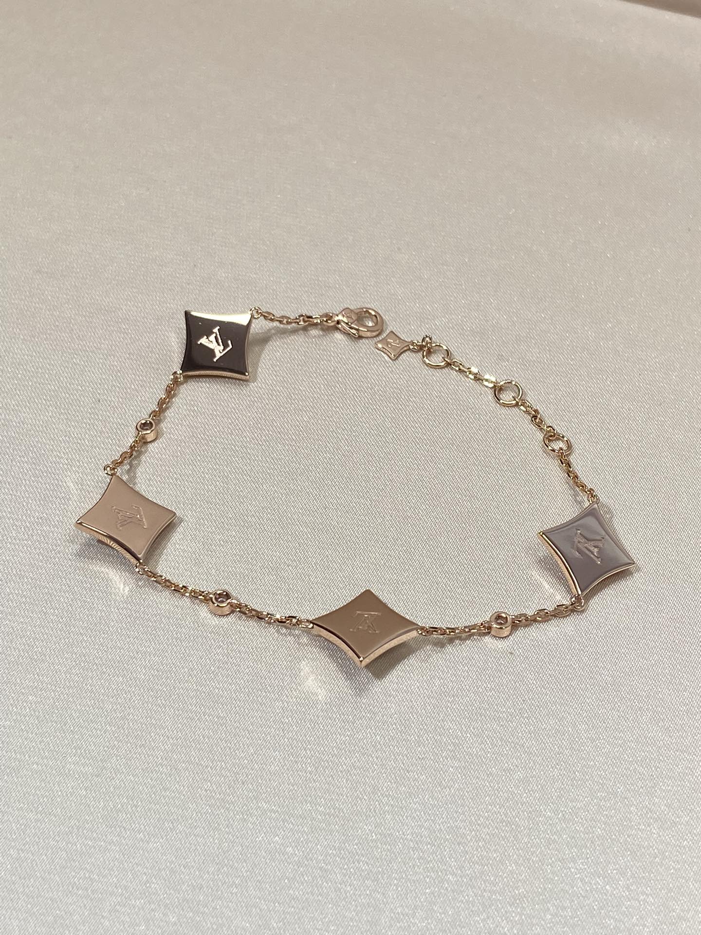 [Echo Fine ]STAR 4 MOTIF MOP DIAMOND PINK GOLD BRACELET