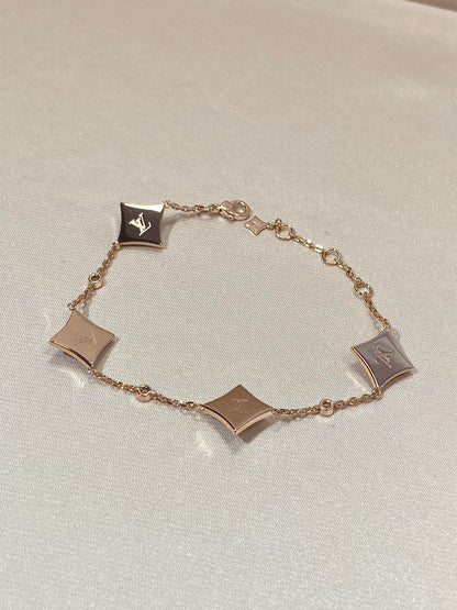 [Echo Fine ]STAR 4 MOTIF MOP DIAMOND PINK GOLD BRACELET