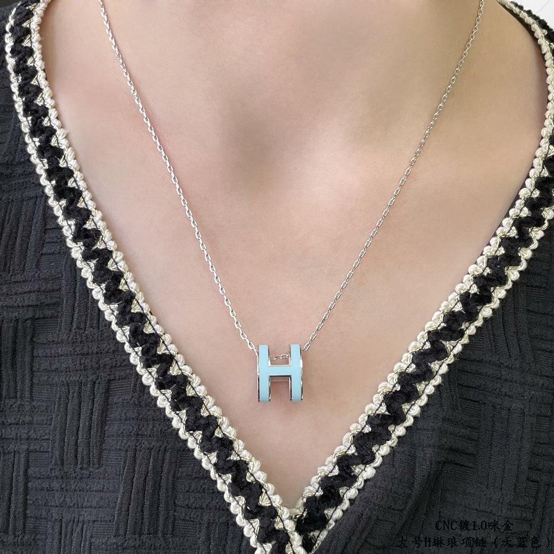 [Echo Fine ]POP H SKY BLUE NECKLACE