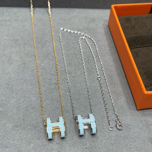 [Echo Fine ]POP H SKY BLUE NECKLACE