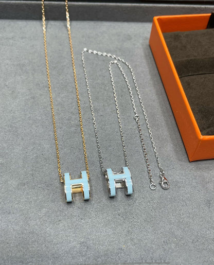 [Echo Fine ]POP H SKY BLUE NECKLACE