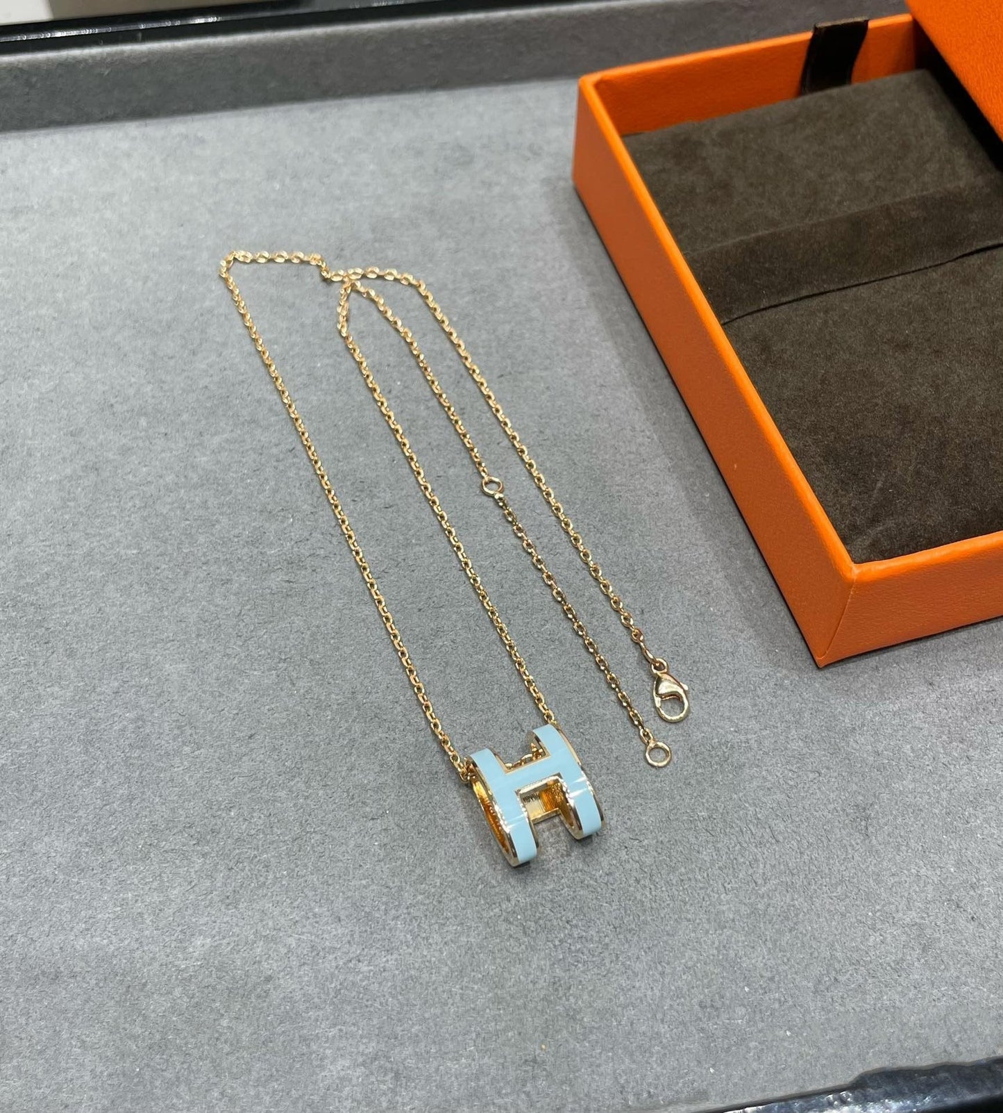[Echo Fine ]POP H SKY BLUE NECKLACE