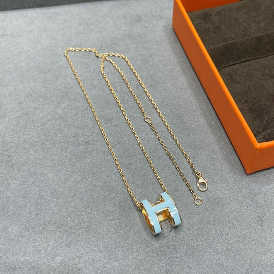 [Echo Fine ]POP H SKY BLUE NECKLACE