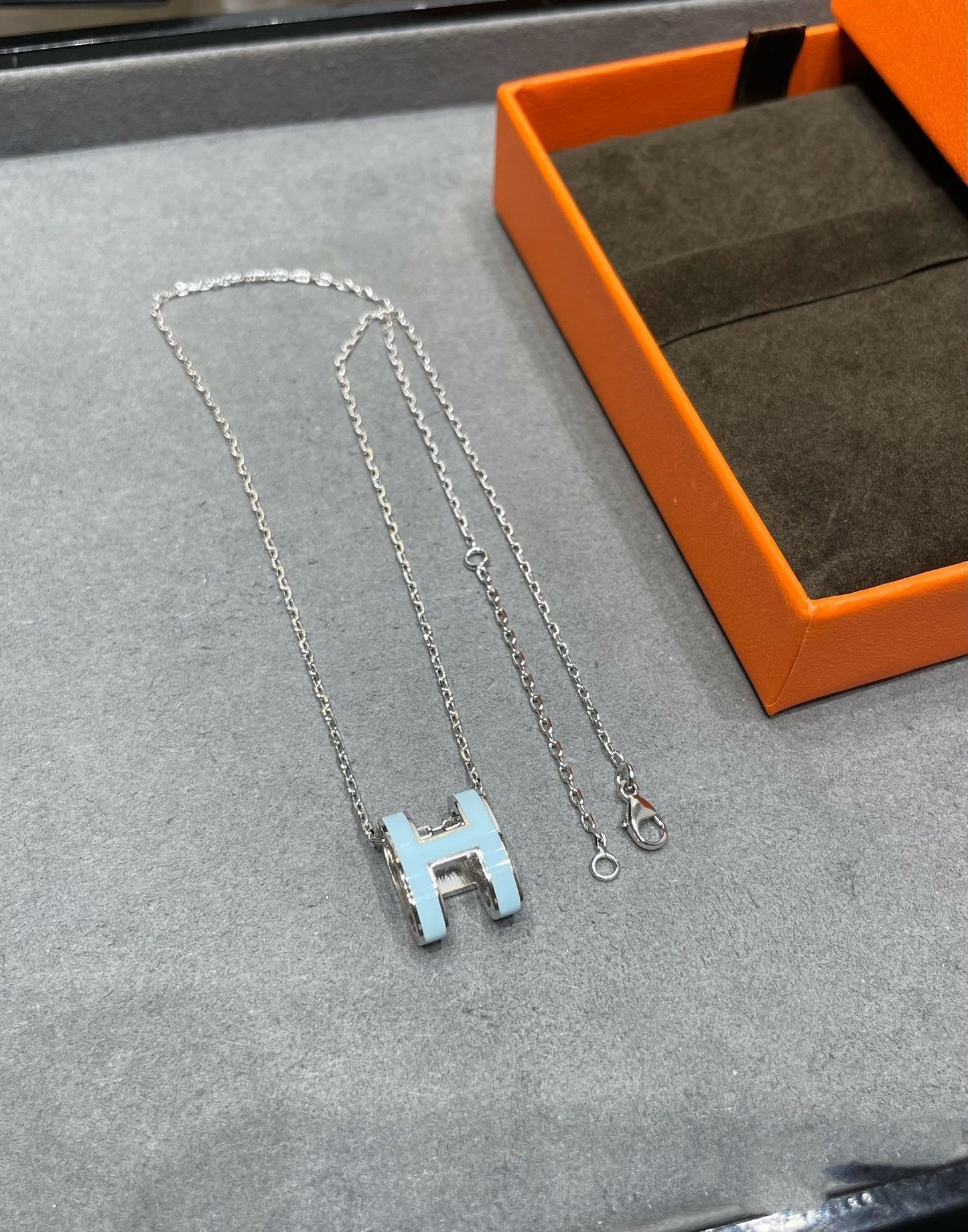 [Echo Fine ]POP H SKY BLUE NECKLACE