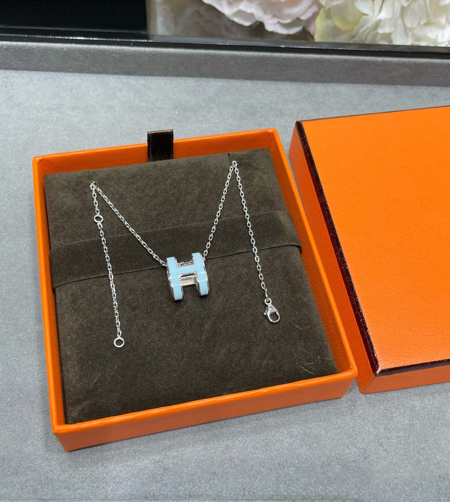 [Echo Fine ]POP H SKY BLUE NECKLACE