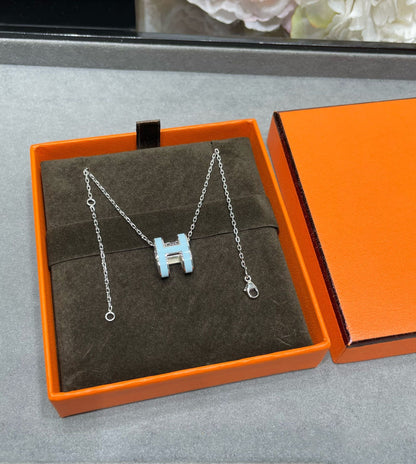 [Echo Fine ]POP H SKY BLUE NECKLACE