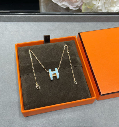 [Echo Fine ]POP H SKY BLUE NECKLACE