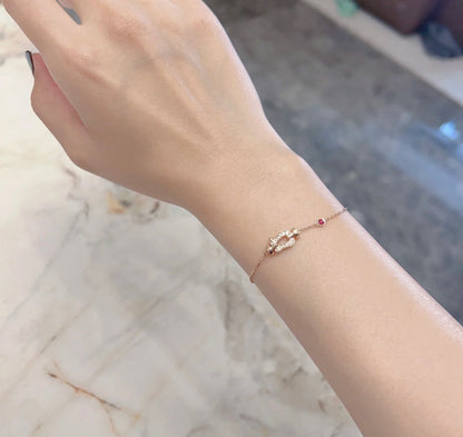 [Echo Fine ]FORCE 10 DIAMOND CHAIN LINK PINK GOLD BRACELET
