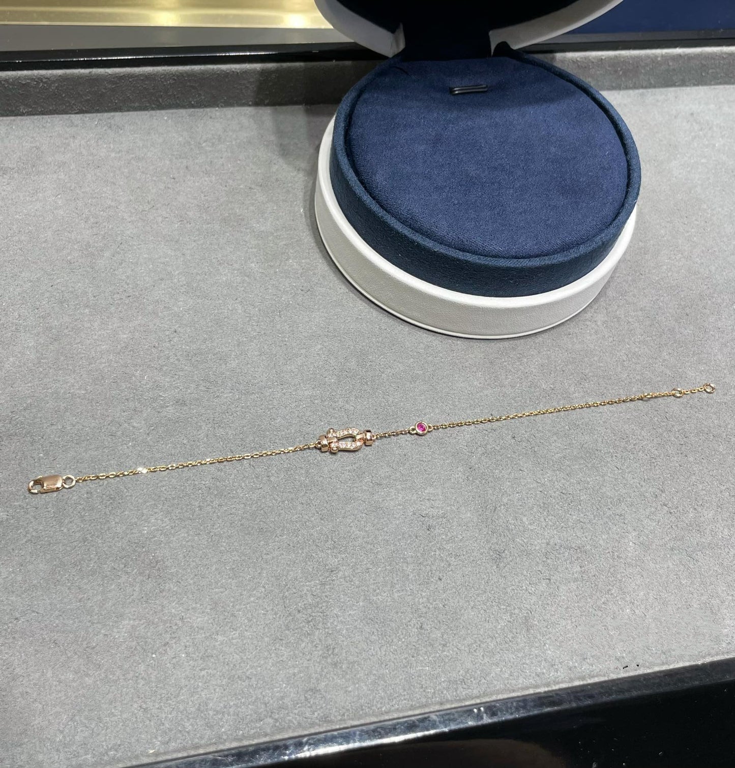 [Echo Fine ]FORCE 10 DIAMOND CHAIN LINK PINK GOLD BRACELET