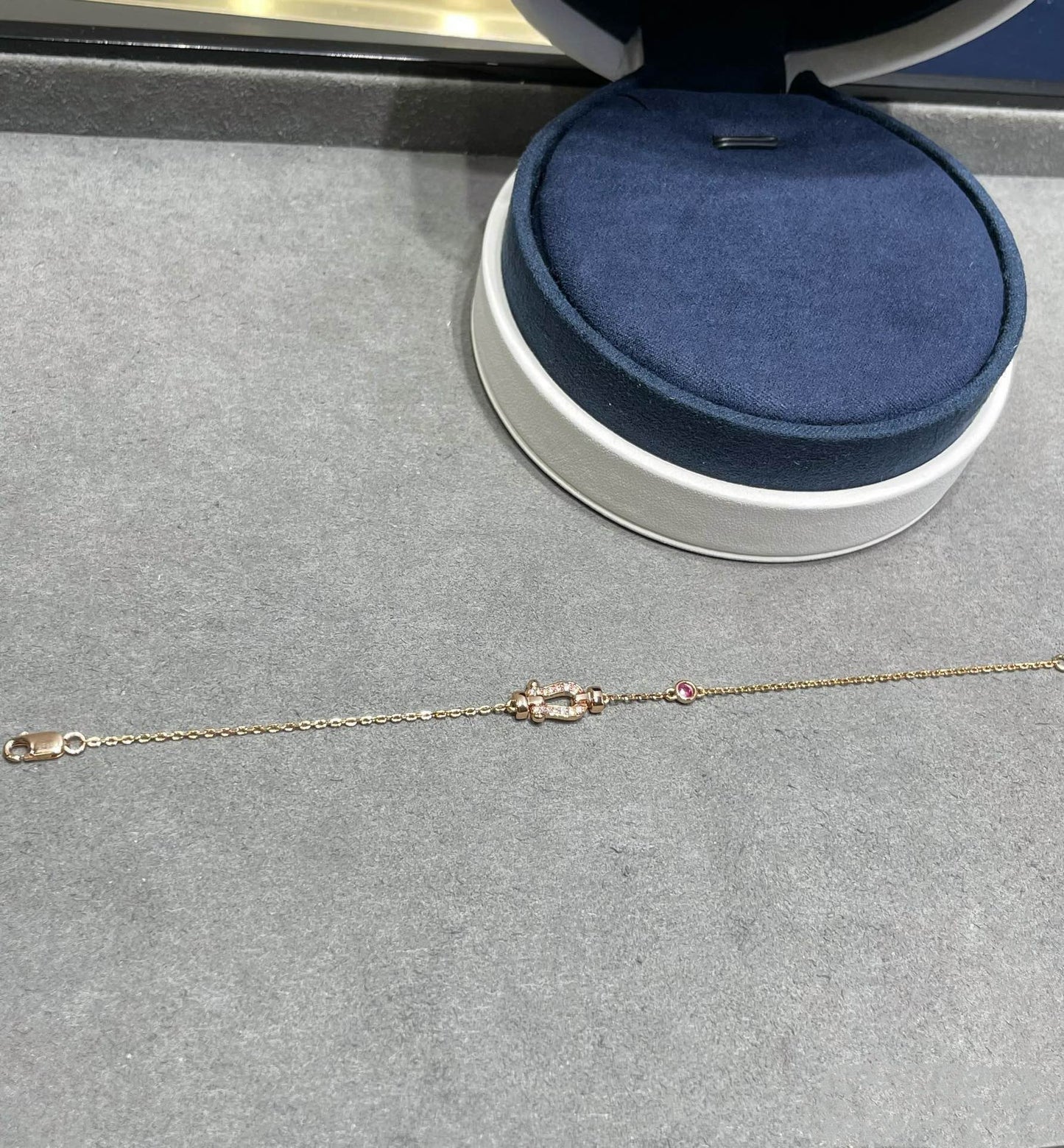[Echo Fine ]FORCE 10 DIAMOND CHAIN LINK PINK GOLD BRACELET