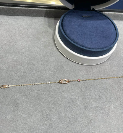 [Echo Fine ]FORCE 10 DIAMOND CHAIN LINK PINK GOLD BRACELET
