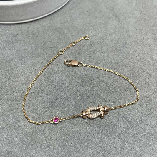[Echo Fine ]FORCE 10 DIAMOND CHAIN LINK PINK GOLD BRACELET