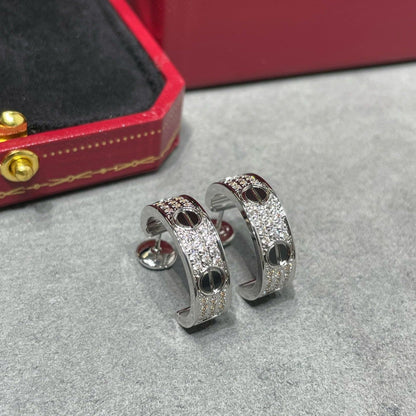 [Echo Fine ]LOVE CERAMIC DIAMOND PAVED SILVER EARRINGS