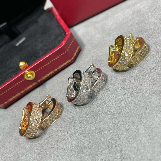 [Echo Fine ]LOVE 5.5MM DIAMOND PAVED EARRINGS