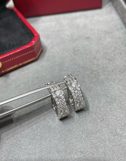 [Echo Fine ]LOVE 5.5MM DIAMOND PAVED EARRINGS