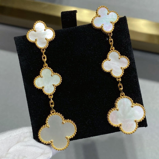 [Echo Fine ]CLOVER MOP 3 MOTIFS GOLD EARRINGS