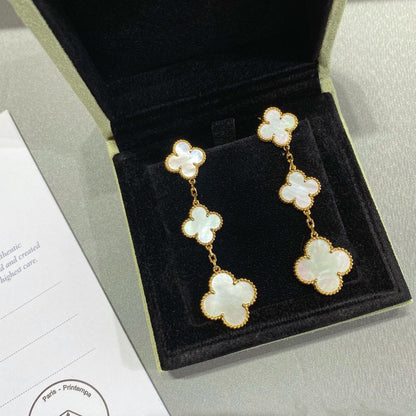 [Echo Fine ]CLOVER MOP 3 MOTIFS GOLD EARRINGS