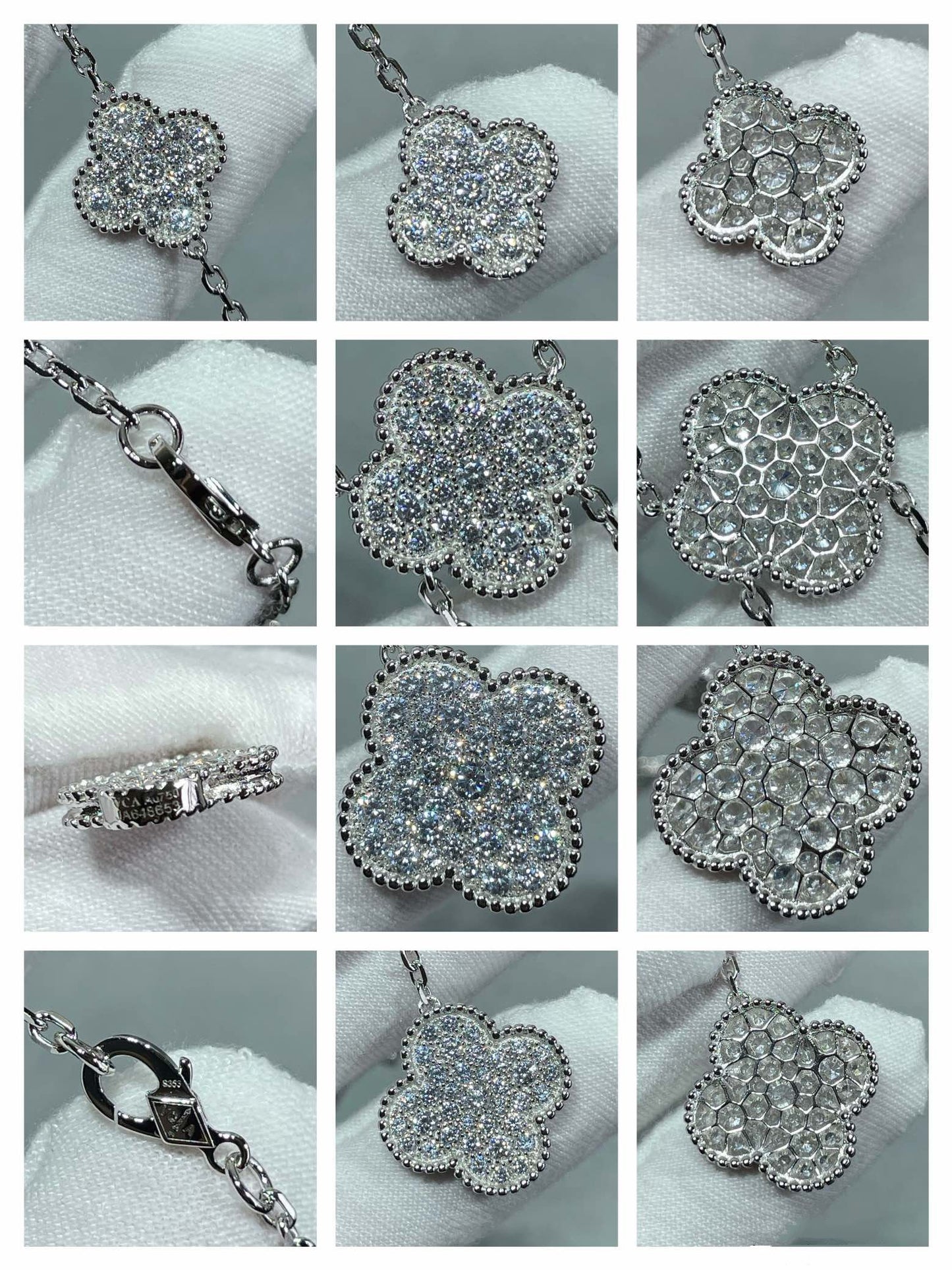 [Echo Fine ]CLOVER 6 MOTIF DIAMOND PAVED NECKLACE