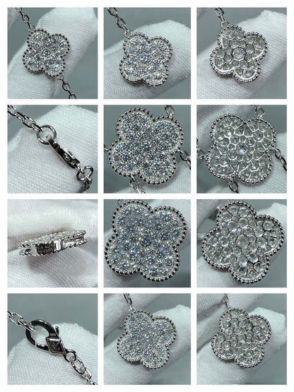 [Echo Fine ]CLOVER 6 MOTIF DIAMOND PAVED NECKLACE