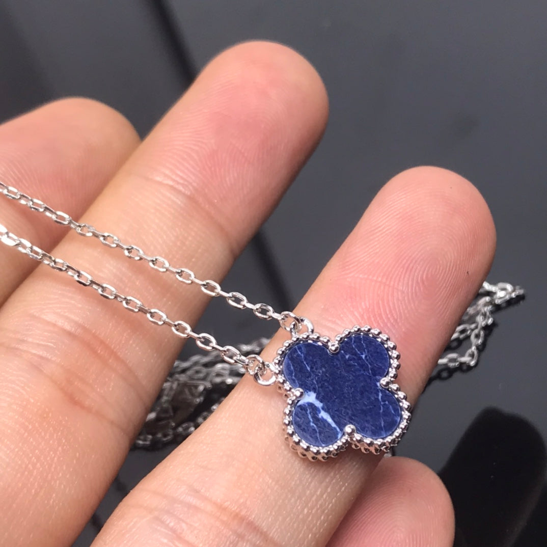 [Echo Fine ]CLOVER PIETERSITE SILVER LONG NECKLACE