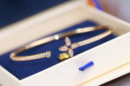 [Echo Fine ]IDYLLE PINK GOLD OPEN BRACELET DIAMOND PAVED