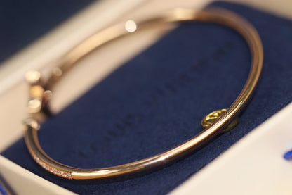 [Echo Fine ]IDYLLE PINK GOLD OPEN BRACELET DIAMOND PAVED