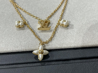 [Echo Fine ]FLOWERGRAM GOLD MOP DOUBLE ROW NECKLACE