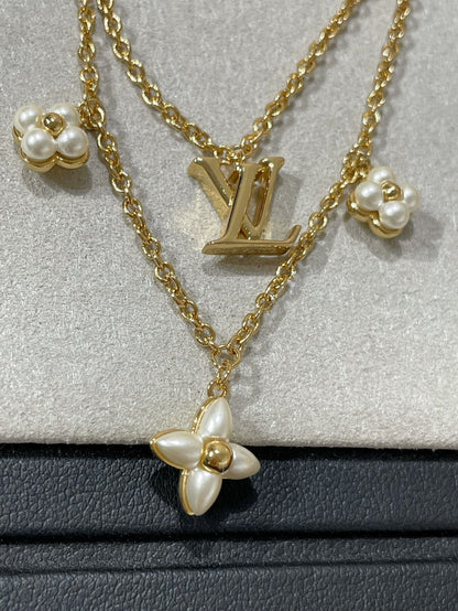 [Echo Fine ]FLOWERGRAM GOLD MOP DOUBLE ROW NECKLACE