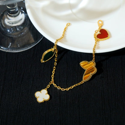 [Echo Fine ]LUCKY SPRING 5 MOTIF GOLD BRACELET