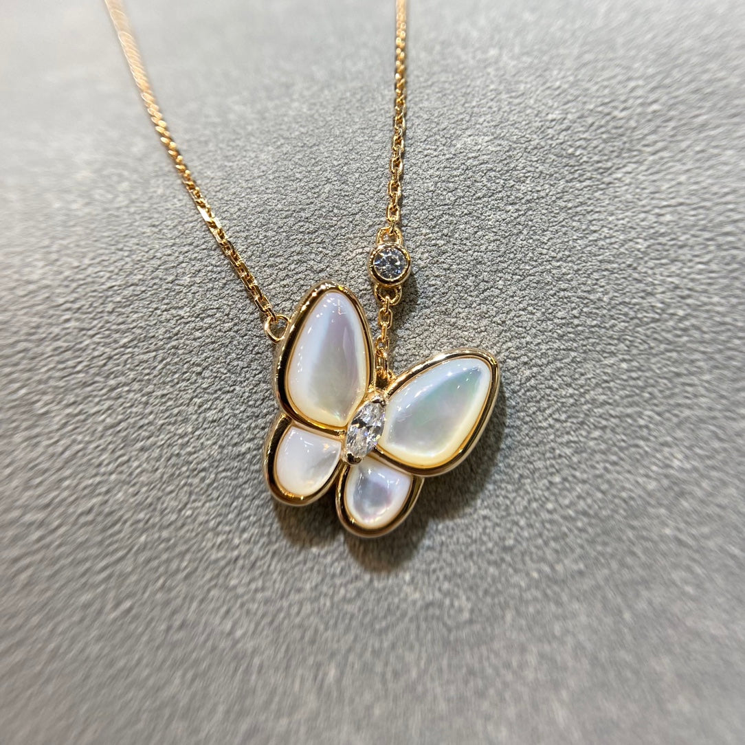 [Echo Fine ]BUTTERFLY MOP DIAMOND NECKLACE