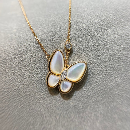 [Echo Fine ]BUTTERFLY MOP DIAMOND NECKLACE