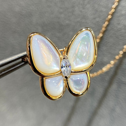 [Echo Fine ]BUTTERFLY MOP DIAMOND NECKLACE