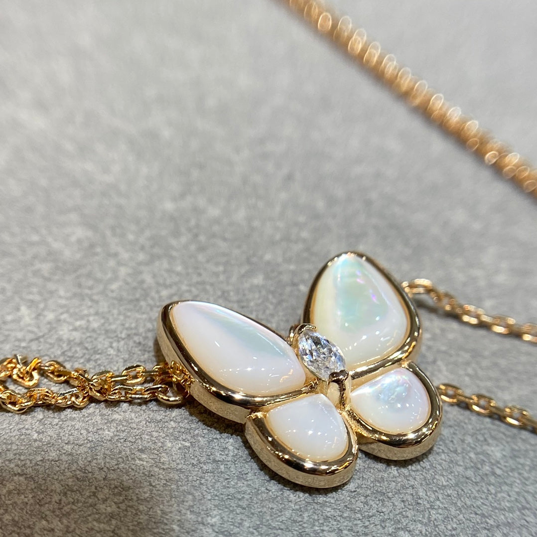 [Echo Fine ]BUTTERFLY MOP DIAMOND NECKLACE