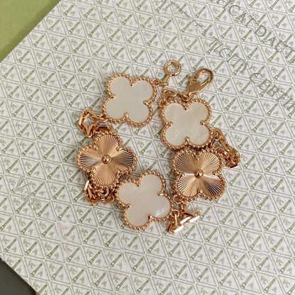 [Echo Fine ]CLOVER BRACELET 5 MOTIF WHITE MOP PINK GOLD