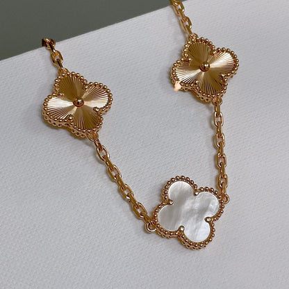 [Echo Fine ]CLOVER BRACELET 5 MOTIF WHITE MOP PINK GOLD