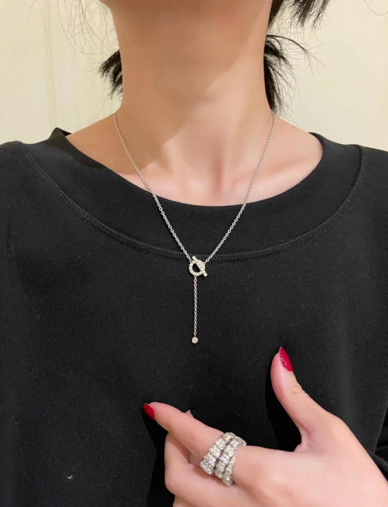 [Echo Fine ]FINESSE SILVER DIAMOND NECKLACE