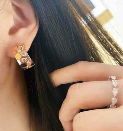 [Echo Fine ]BEE LOVE DIAMOND HOOP EARRINGS