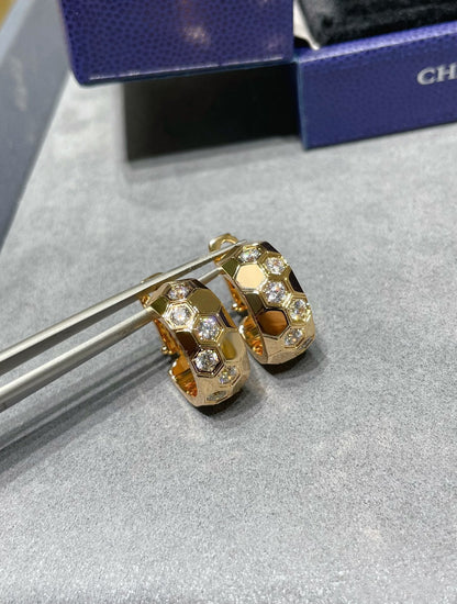 [Echo Fine ]BEE LOVE DIAMOND HOOP EARRINGS