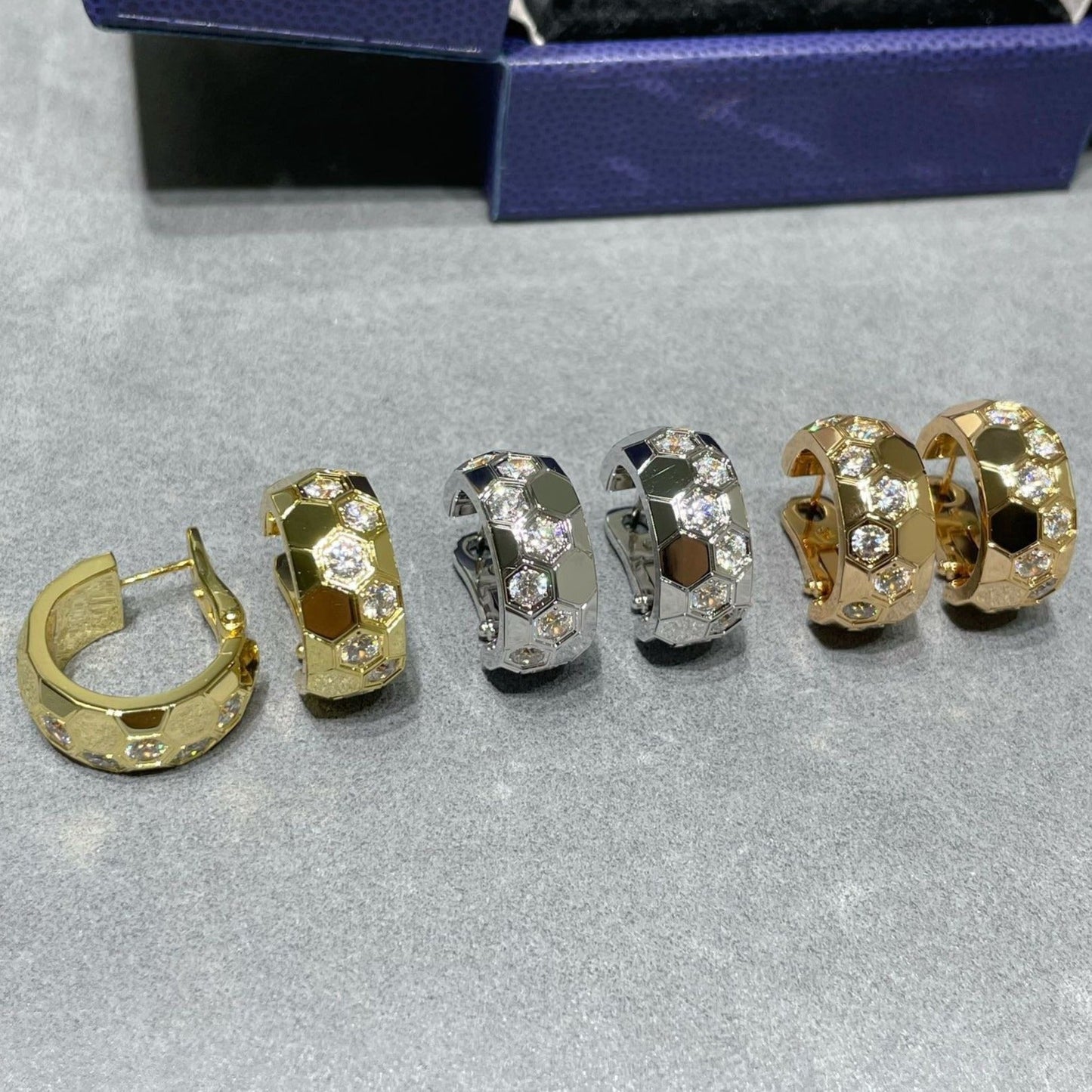 [Echo Fine ]BEE LOVE DIAMOND HOOP EARRINGS