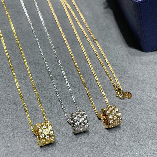 [Echo Fine ]BEE LOVE DIAMOND PAVED 3 ROW NECKLACE