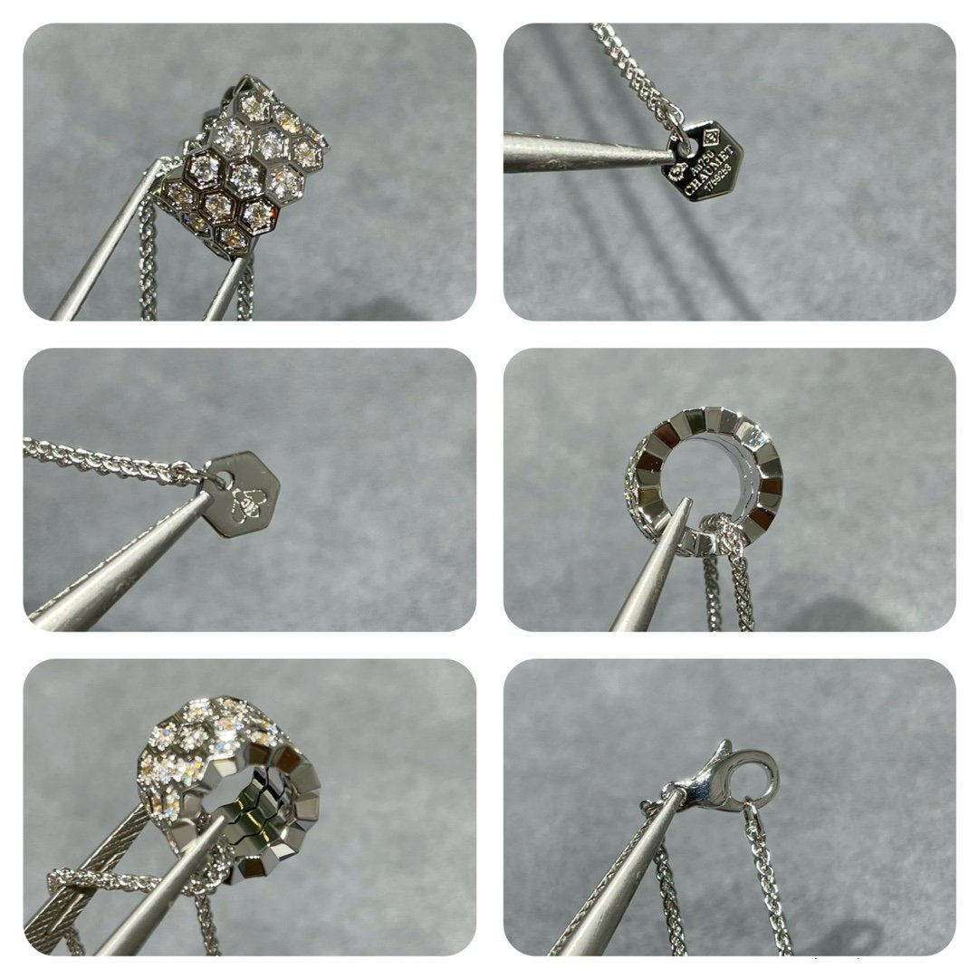 [Echo Fine ]BEE LOVE DIAMOND PAVED 3 ROW NECKLACE