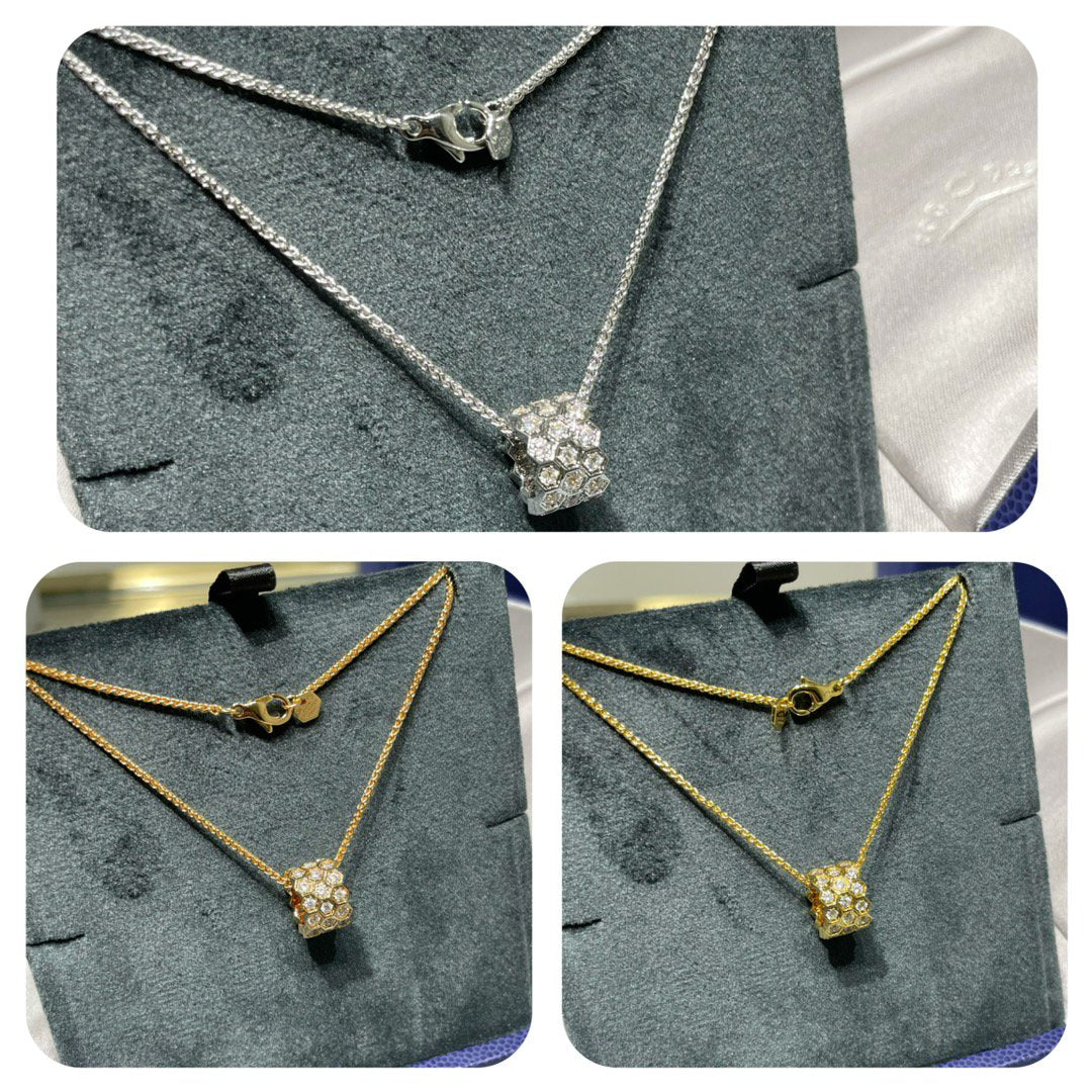 [Echo Fine ]BEE LOVE DIAMOND PAVED 3 ROW NECKLACE
