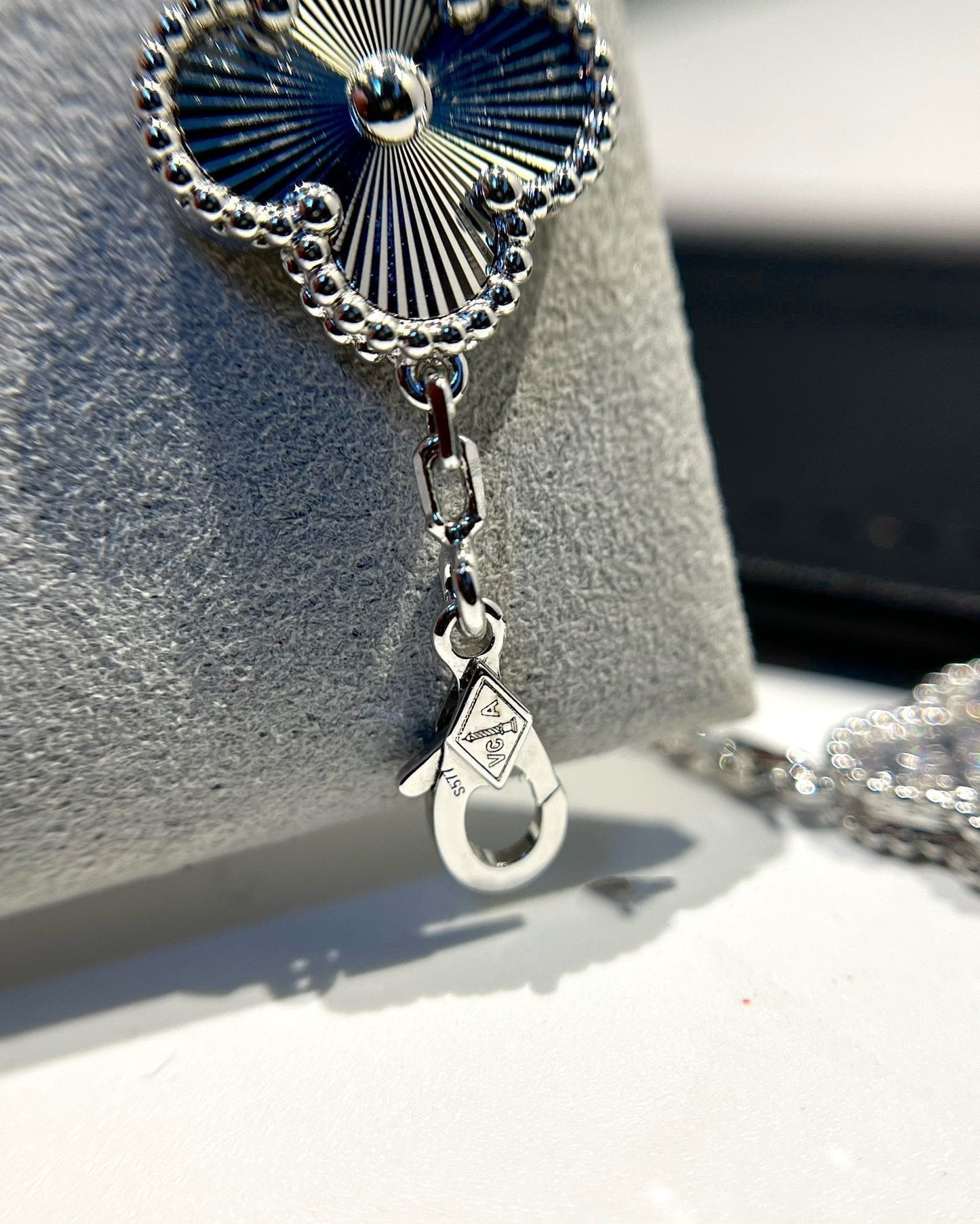 [Echo Fine ]CLOVER 5 MOTIF SILVER DIAMOND BRACELET