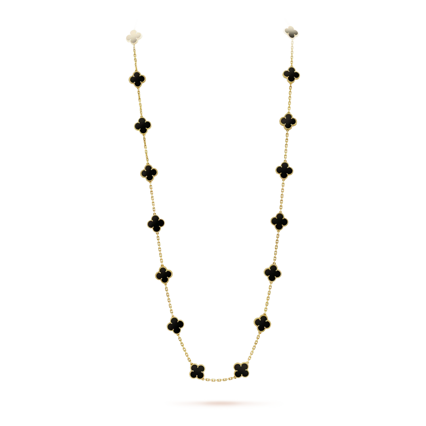 [Echo Fine ]CLOVER 20 MOTIFS ONYX NECKLACE