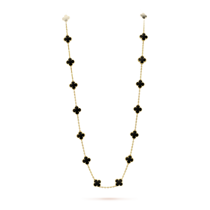 [Echo Fine ]CLOVER 20 MOTIFS ONYX NECKLACE