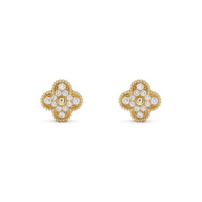 [Echo Fine ]CLOVER MEDIUM 1 MOTIFS FUll DIAMOND EARRINGS