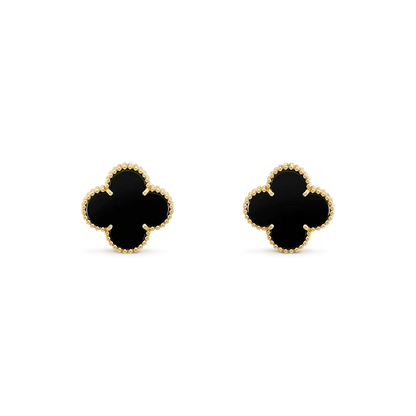 [Echo Fine ]CLOVER MEDIUM 1 MOTIFS  ONYX STUD EARRINGS