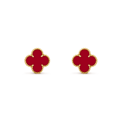 [Echo Fine ]CLOVER MEDIUM 1 MOTIFS CARNELIAN  EARRINGS